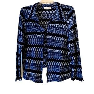 Vintage Younique Cardigan. Blue Design. No size. See measurements.